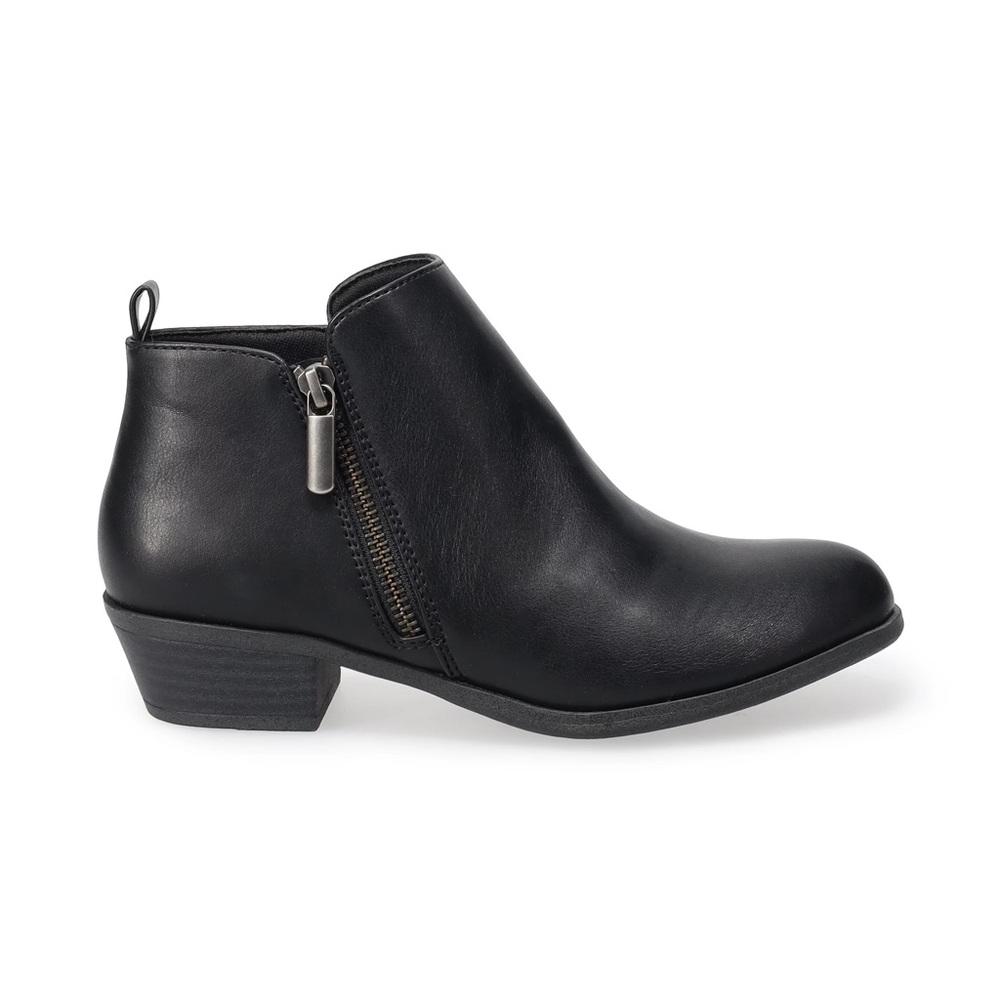 Sonoma Ankle Shoe Boot Womens 6.5 W Slip On Zip Side Desert Bootie Faux Leather